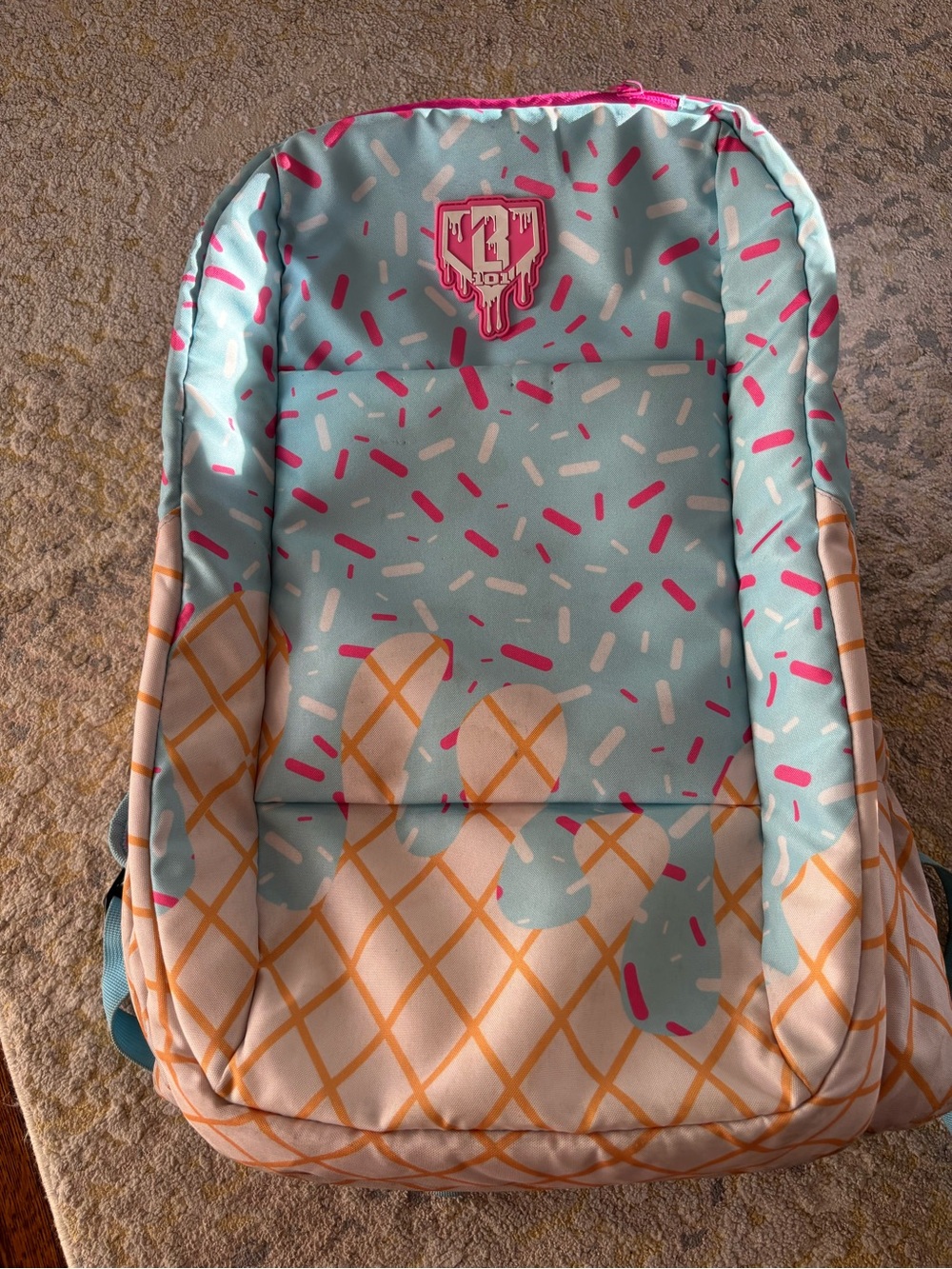 Baseball Lifestyle 101 Kids Ice Cream Cone Backpack in Blue & Pink